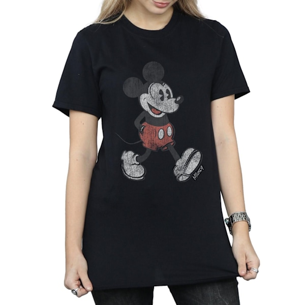 Disney Dam/Damer Walking Mickey Mouse Bomull Boyfriend T-Sh Black L