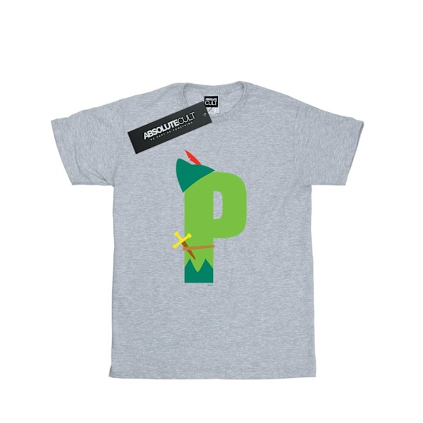 Disney Boys Alphabet P Is For Peter Pan T-Shirt 12-13 År Spo Sports Grey 12-13 Years