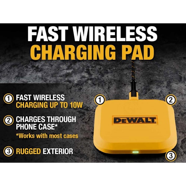 Dewalt Telecoms Snabb Trådlös Laddningsplatta One Size Multi Colou Multi Colour One Size