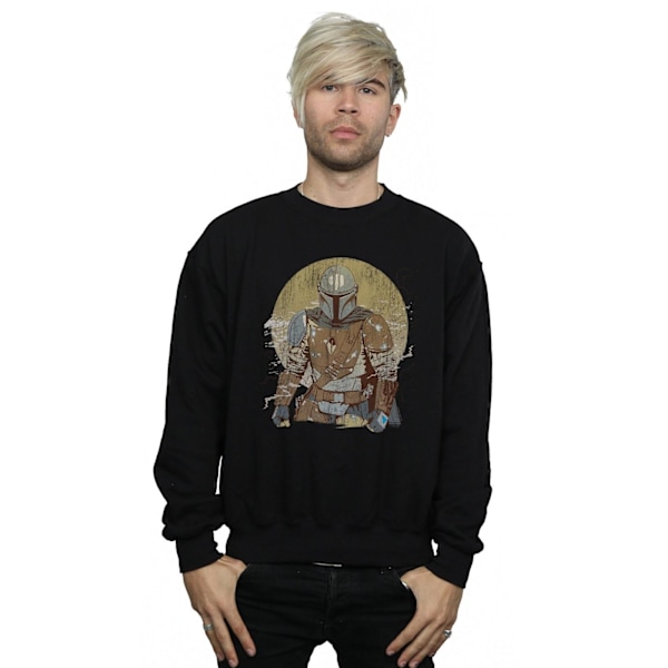 Star Wars Herr The Mandalorian Distressed Warrior Sweatshirt 4X Black 4XL