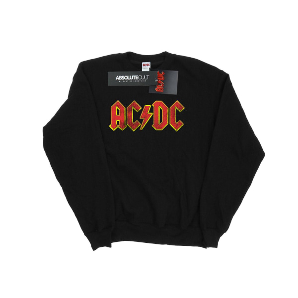 AC/DC Herr Distressed Röd Logo Hoodie S Svart Black S