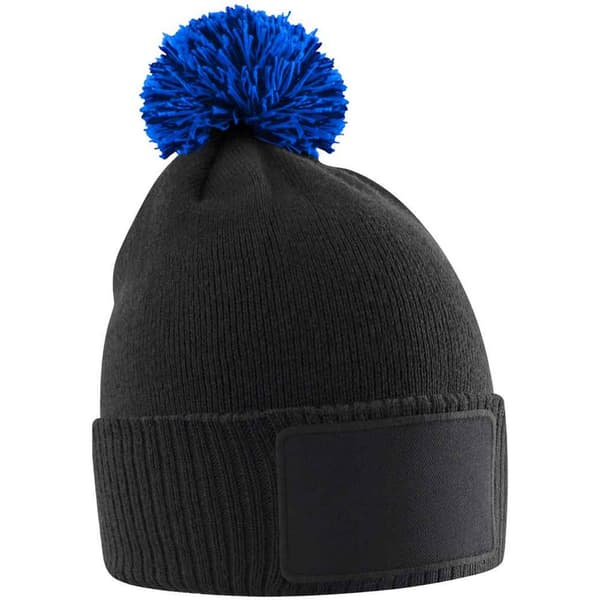 Beechfield Barn/Barn Snowstar Patch Mössa One Size Svart/ Black/Bright Royal One Size