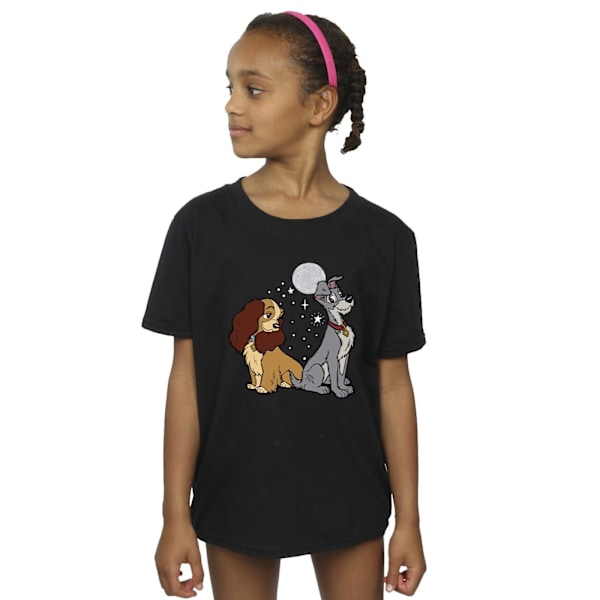 Disney Girls Lady And The Tramp Moon Bomull T-shirt 3-4 År B Black 3-4 Years