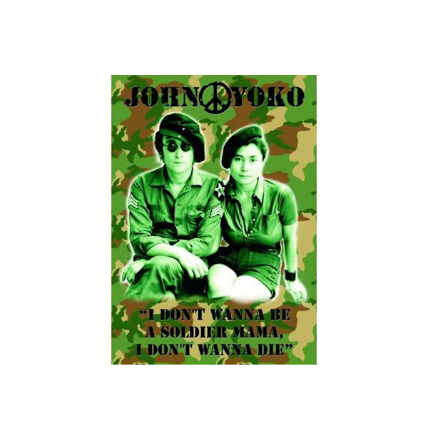 John Lennon John & Yoko Postcard One Size Green Green One Size
