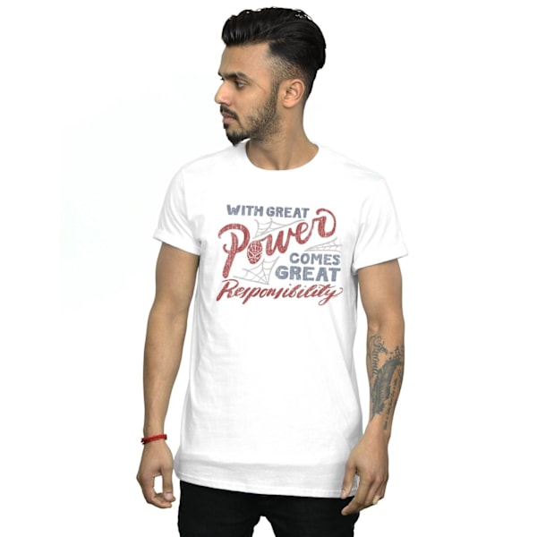 Marvel Herr Spider-Man Great Responsibility T-shirt 4XL Vit White 4XL