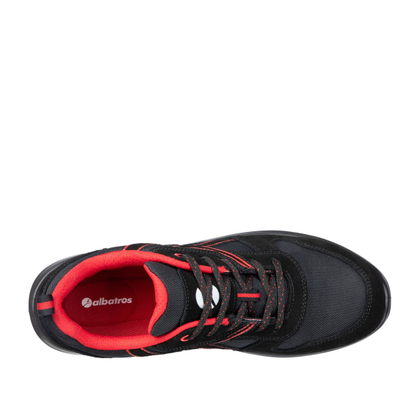 Albatros Mens Clifton Suede Low Safety Trainers 9 UK Röd/Svart Red/Black 9 UK