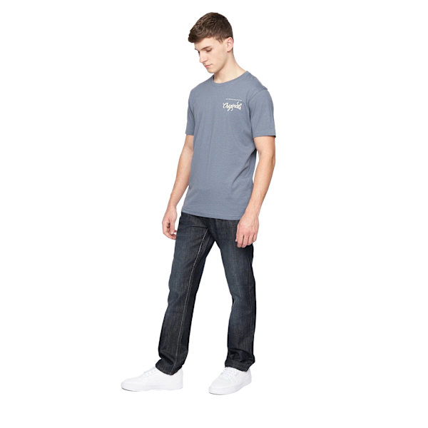 Crosshatch Herr Nya Techno Denim Präglade Jeans 34R Mörk Tvätt Dark Wash 34R