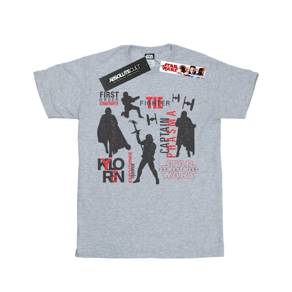 Star Wars Girls The Last Jedi First Order Silhouettes Bomull T-shirt Sports Grey 7-8 Years