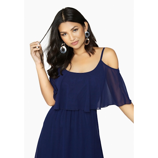 Girls On Film Dam/Dam Motion Cold Shoulder Maxi Klänning 10 Navy 10 UK