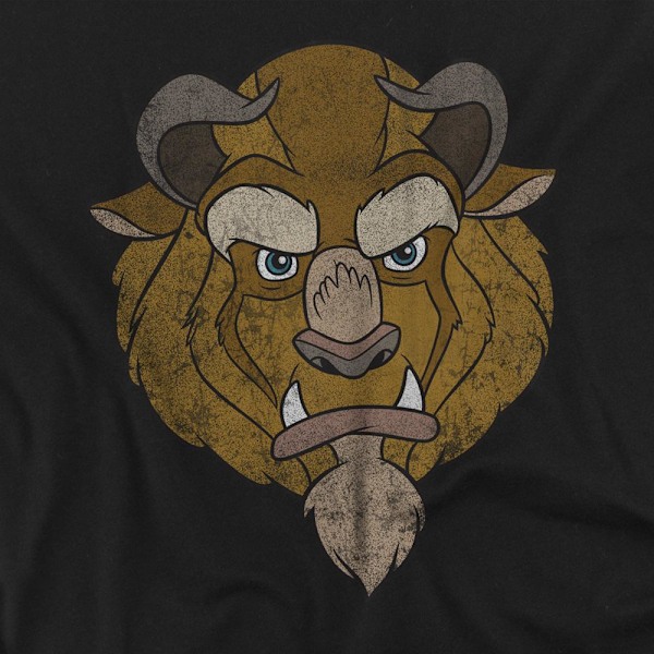 Skönheten och Odjuret Unisex Vuxen Odjurets Huvud T-Shirt M Svart Black M