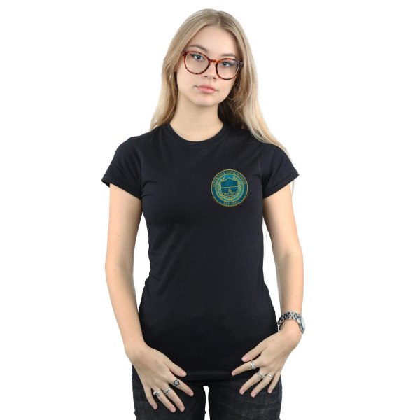 Riverdale Dam/Kvinnor High School Crest Brösttryck Bomull T-shirt Black M