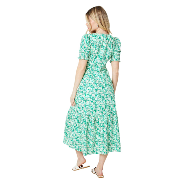Dorothy Perkins Dam/Dam Floral Scoop Neck Midi Klänning 10 U Green 10 UK