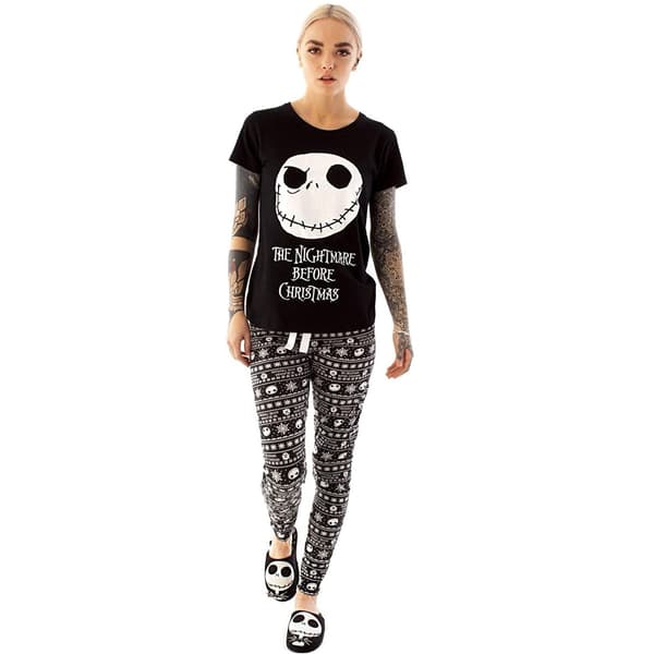 Nightmare Before Christmas Dam/Damer Jack Skellington Pyjamas Black/White M
