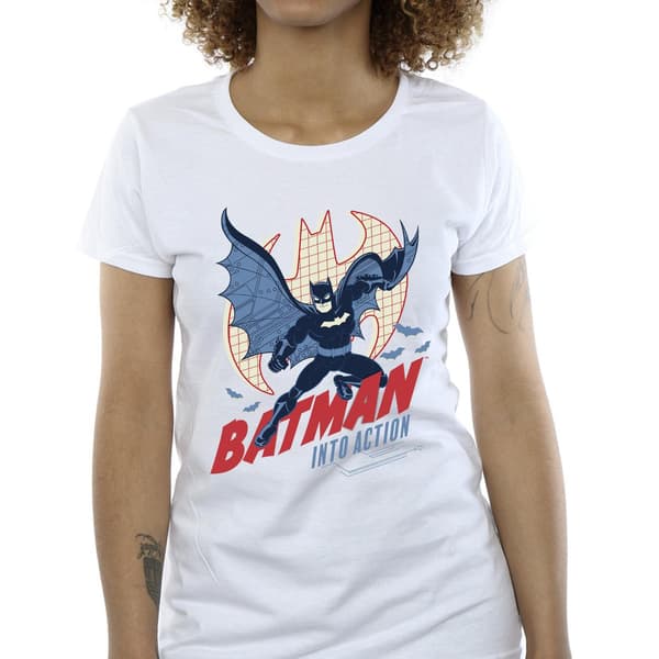 DC Comics Dam/Dam Batman Into Action T-shirt i bomull L Vit White L