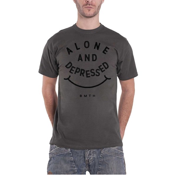 Bring Me The Horizon Unisex Vuxen Alone & Depressed Bomull T-Sh Charcoal Grey M