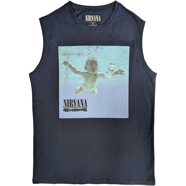 Nirvana Unisex Vuxen Nevermind Album Bomull Linne L Marinblå Blu Navy Blue L