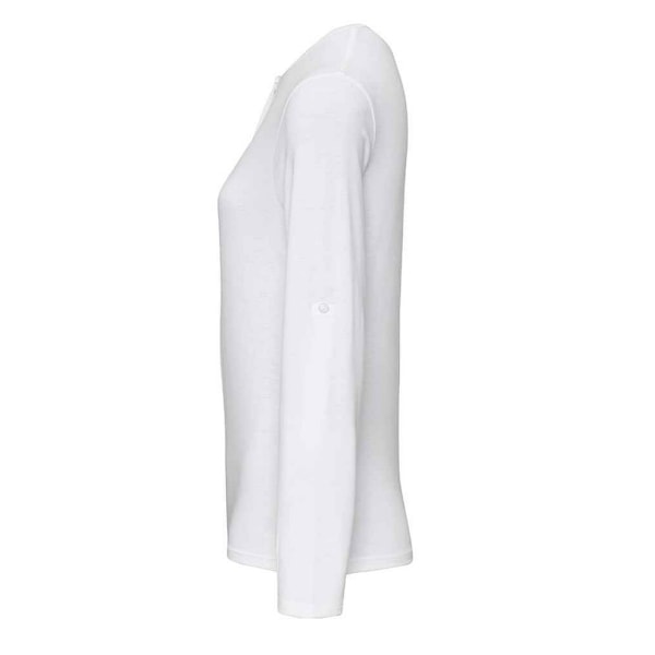 Premier Dam/Dam Long John Plain Roll Sleeve T-Shirt 14 UK White 14 UK