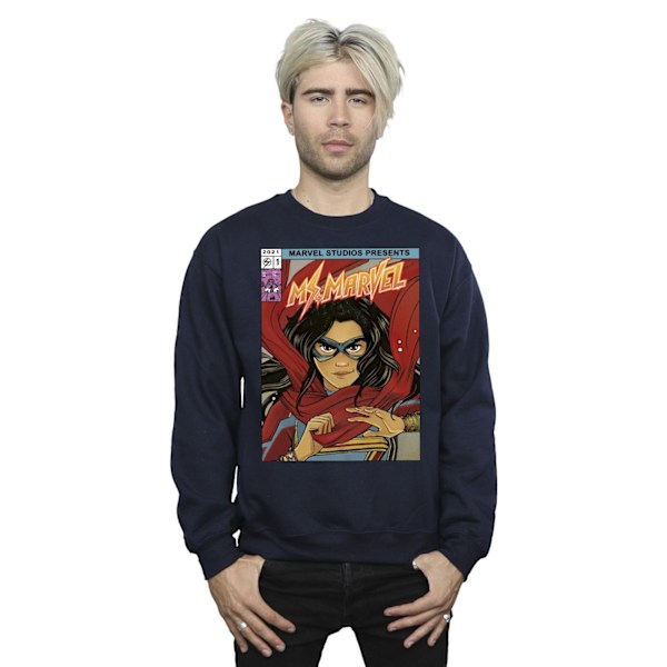 Marvel Ms Marvel Comic Poster Sweatshirt S Marinblå Navy Blue S