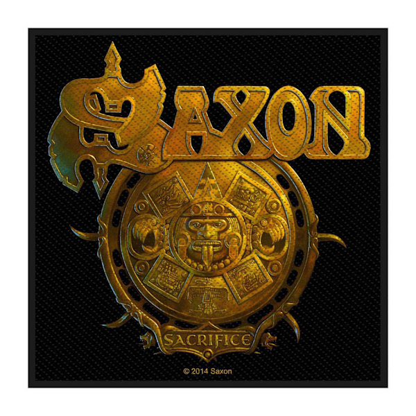 Saxon Sacrifice vävd patch One Size Svart/Guld Black/Gold One Size
