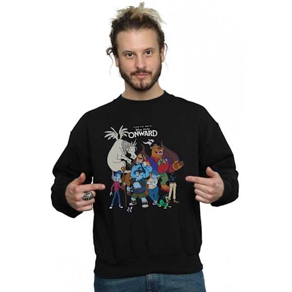 Disney Mens Onward Character Collage Sweatshirt M Svart Black M