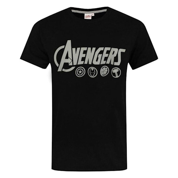 The Avengers Herr Pyjamas Set med Logotyp S Svart/Grå Black/Grey S