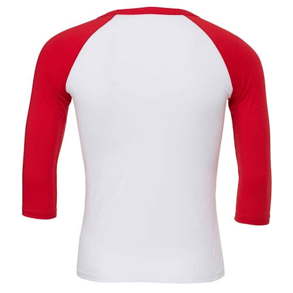 Canvas Unisex Vuxen 3/4 Ärms Baseball T-Shirt XL Vit/Röd White/Red XL