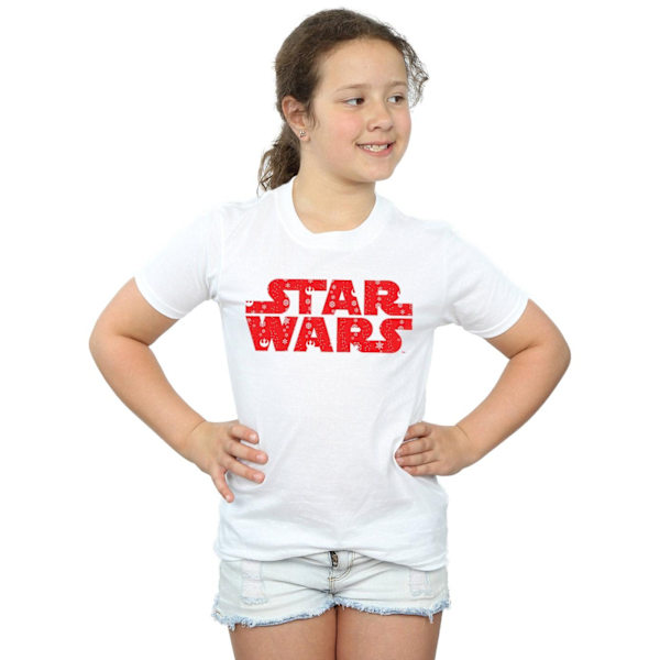 Star Wars T-shirt i bomull med julmotiv för flickor, 12-13 år, vit White 12-13 Years