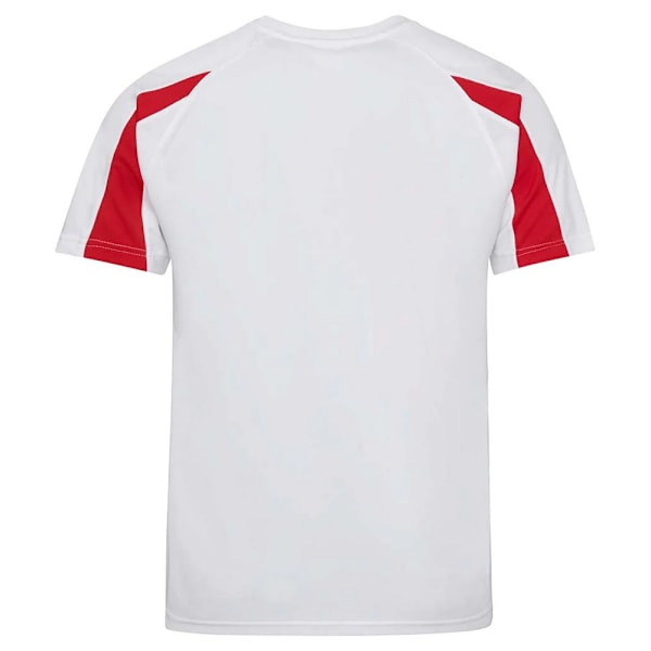 AWDis Cool Mens Contrast Moisture Wicking T-Shirt L Arctic Whit Arctic White/Fire Red L