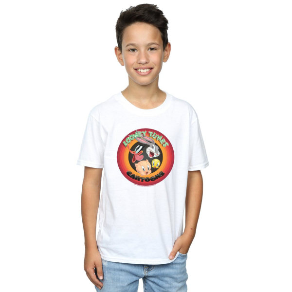 Looney Tunes Boys Cartoons Circle T-Shirt 3-4 år Vit White 3-4 Years