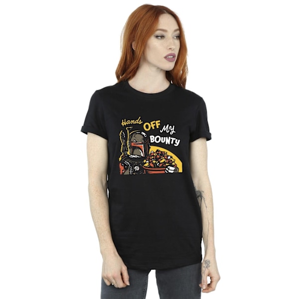 Star Wars Dam/Damer Boba Fett Hands Off My Bounty Bomull Boyfriend T-Shirt L Svart Black L