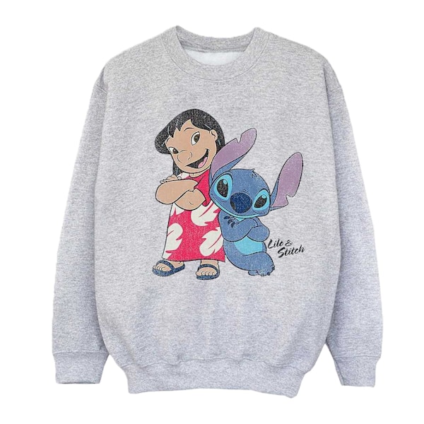Lilo & Stitch Klassisk Sweatshirt för flickor 7-8 år Sports Grey Sports Grey 7-8 Years