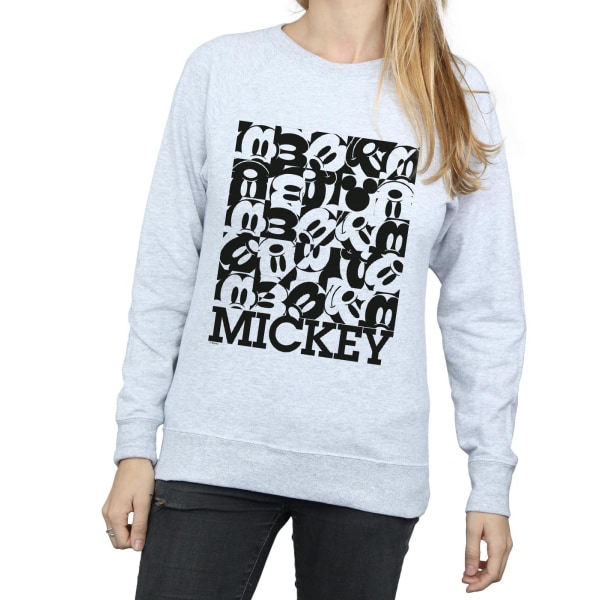 Disney Dam/Kvinnor Mickey Mouse Grid Sweatshirt XXL Heather G Heather Grey XXL
