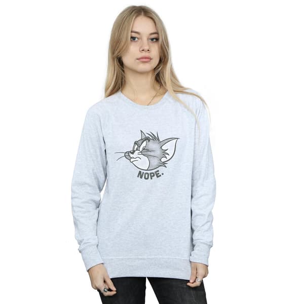 Tom and Jerry Dam/Dam Nope Face Sweatshirt M Heather Grey Heather Grey M