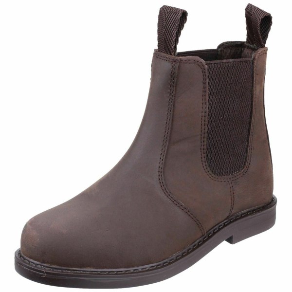 Amblers Childrens/Kids Pull On Leather Boots 1 UK Brown Brown 1 UK