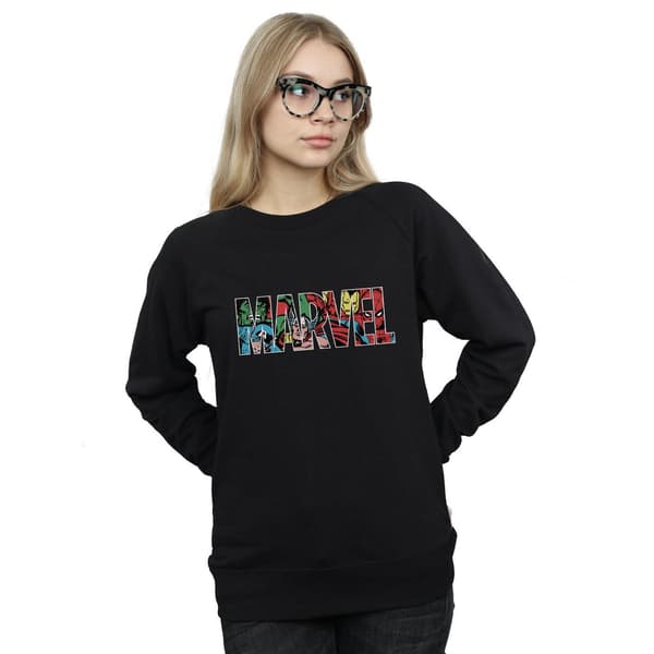 Marvel Comics Dam/Kvinnor Infill Logo Sweatshirt S Svart Black S