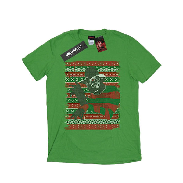 A Nightmare On Elm Street Dam/Damer Jul Fair Isle Bomull Boyfriend T-Shirt Irish Green S