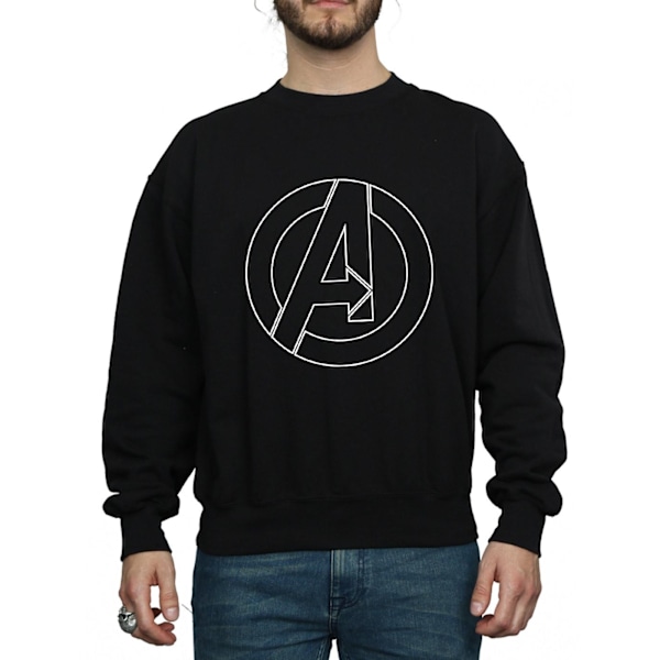 Avengers Assemble Herr Logotyp Bomullströja M Svart Black M