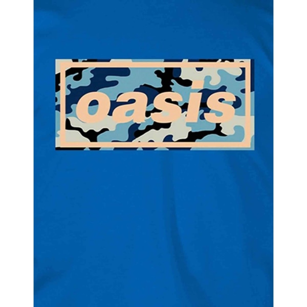 Oasis Unisex Camo Logotyp T-shirt för vuxna XL Blå Blue XL