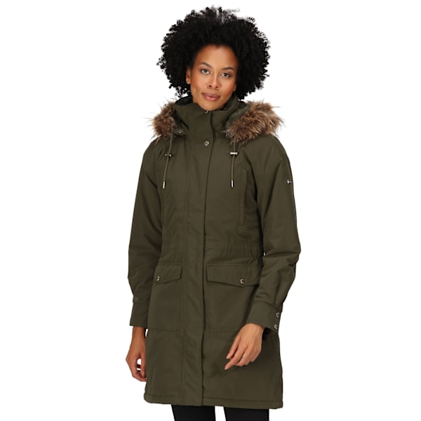 Regatta Shiloh Faux Fur Trim Parka för damer/kvinnor 10 UK Mörk Khaki Dark Khaki 10 UK