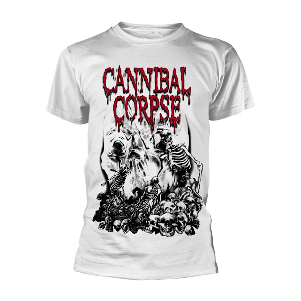 Cannibal Corpse Unisex Adult Pile Of Skulls T-Shirt L Vit White L