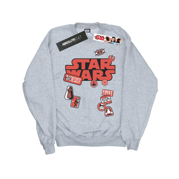 Star Wars Girls The Last Jedi Badges Sweatshirt 7-8 Years Sport Sports Grey 7-8 Years