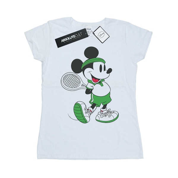 Disney Dam/Kvinnor Mickey Mouse Tennis Bomull T-shirt L Vit White L
