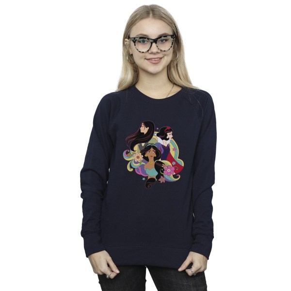 Disney Dam/Kvinnor Prinsessa Mulan Jasmine Snövit Sweatshirt Navy Blue XXL