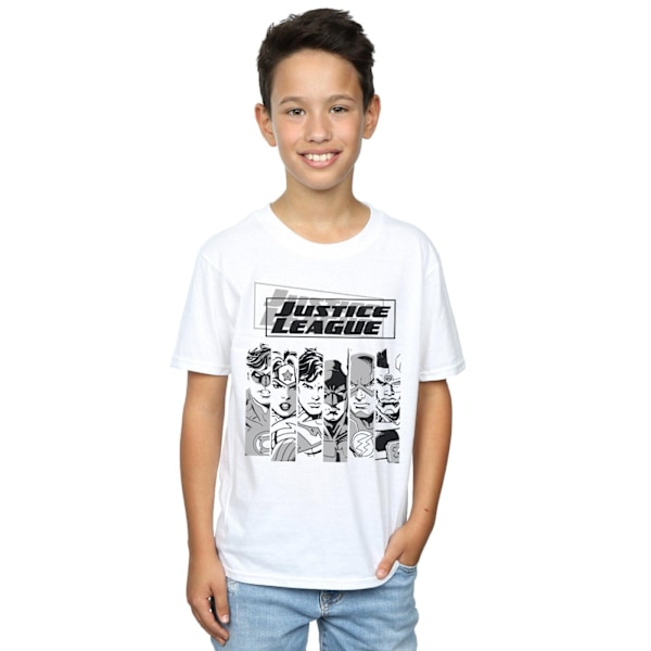 DC Comics Boys Justice League Stripes T-Shirt 12-13 år Vit White 12-13 Years