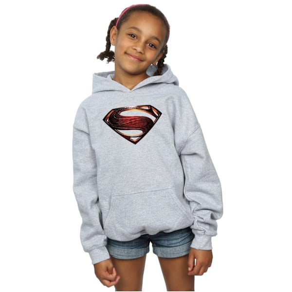 DC Comics Girls Justice League Movie Superman Emblem Hoodie 12- Sports Grey 12-13 Years