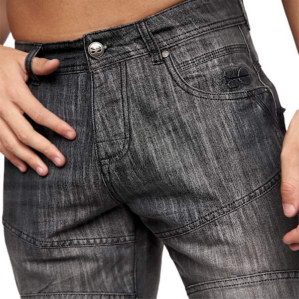 Crosshatch Winston MVE Denim Shorts 30R Black Wash för män Black Wash 30R