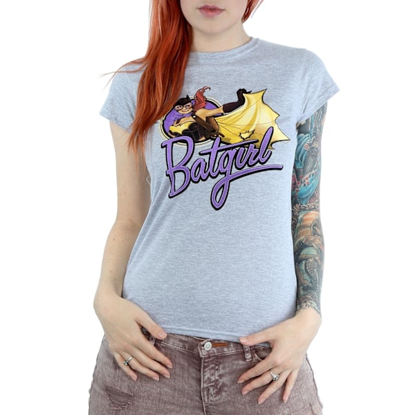 DC Bombshells Damt-shirt med Batgirl-märke i Heather Grey, storlek XS Heather Grey XS