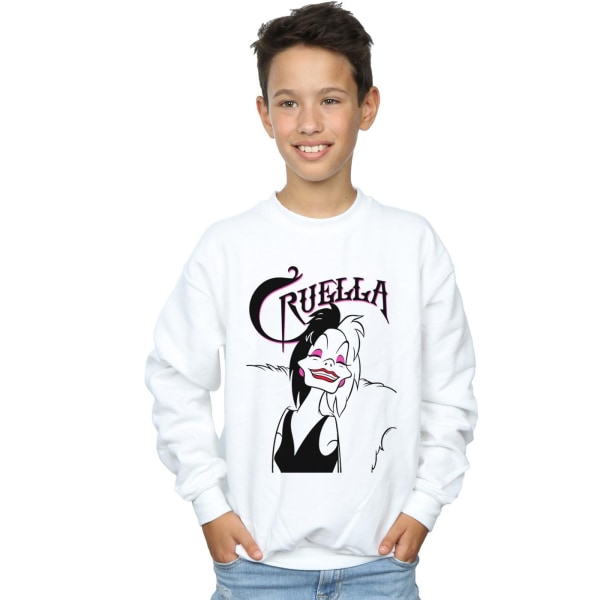 Disney Boys Cruella De Vil Evil Smile Sweatshirt 9-11 år Whi White 9-11 Years