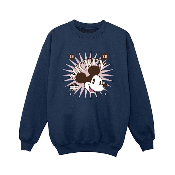 Disney Boys Mickey Mouse Vintage Leads Them All Sweatshirt 3-4 Navy Blue 3-4 Years