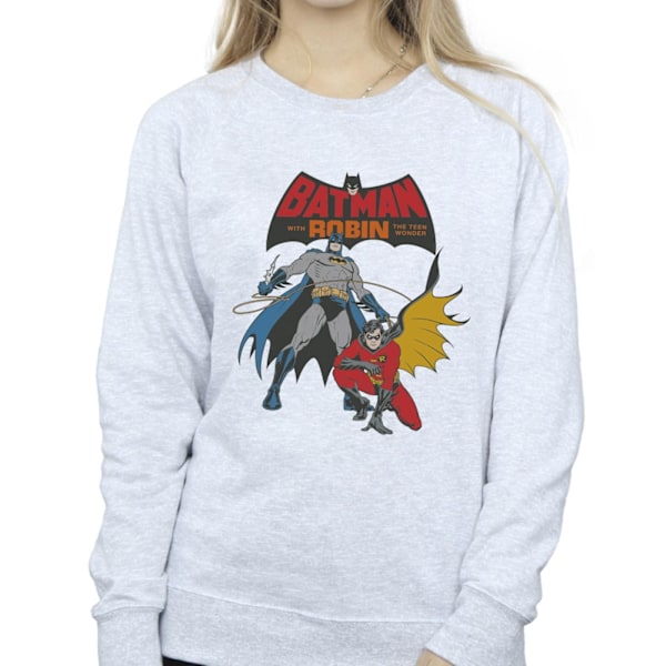 DC Comics Dam/Kvinnor Batman Och Robin Sweatshirt L Sports Grå Sports Grey L